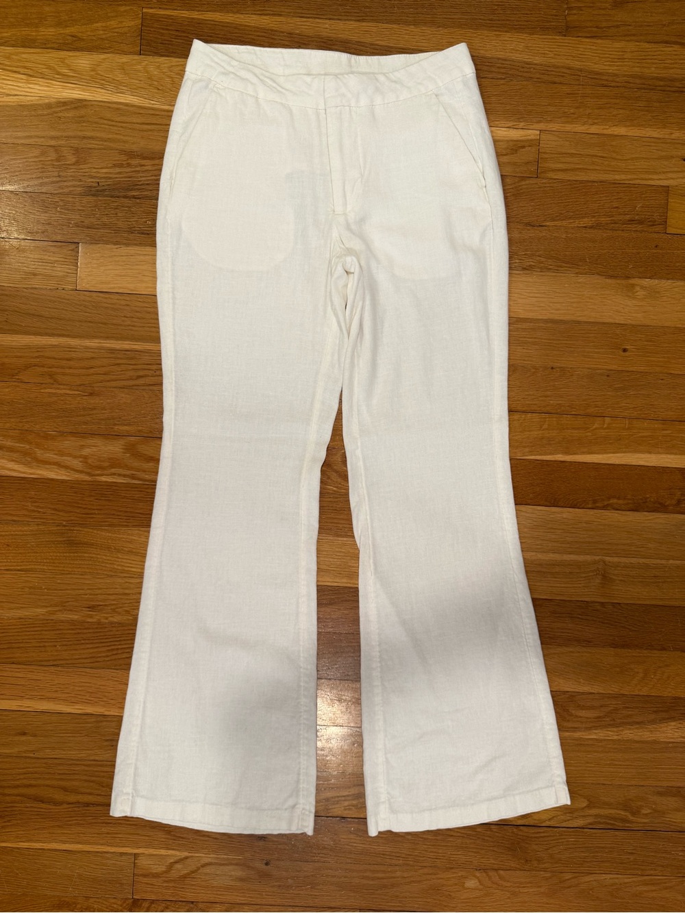 H&M White Ivory Linen Pants